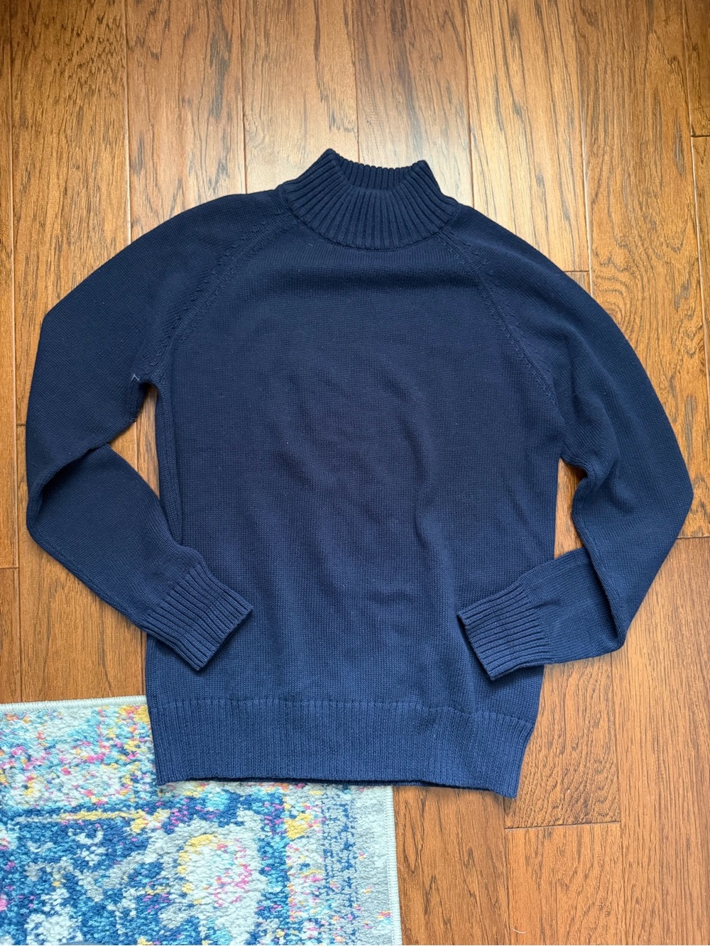 100% Cotton Navy Turtle Neck Sweater